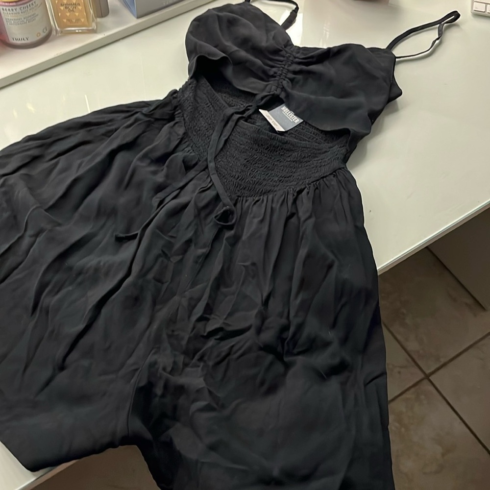 Hollister black flowy romper